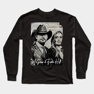 Tim McGraw & Faith Hill 80s Vintage Old Poster Long Sleeve T-Shirt